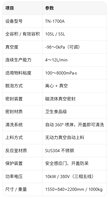 脱泡机参数